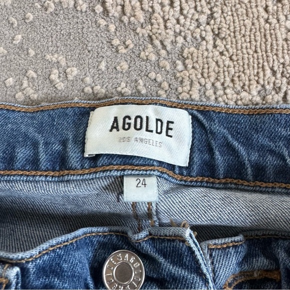 Agolde Kye Mid Rise Straight jeans ankle crop relaxed fit 24 - Picture 2 of 12